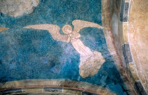 Affresco di un angelo nel vestibolo